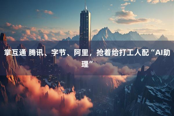 掌互通 腾讯、字节、阿里，抢着给打工人配“AI助理”